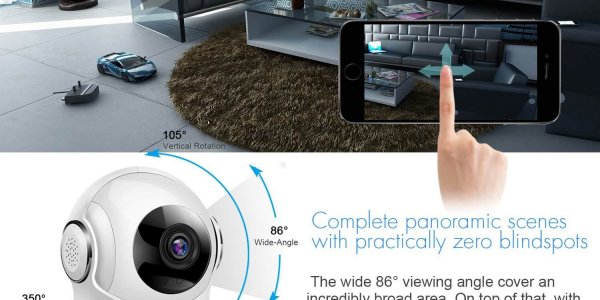 1080P HD Wifi IP Camera, 3D Panorama Home WiFi Camera (2)